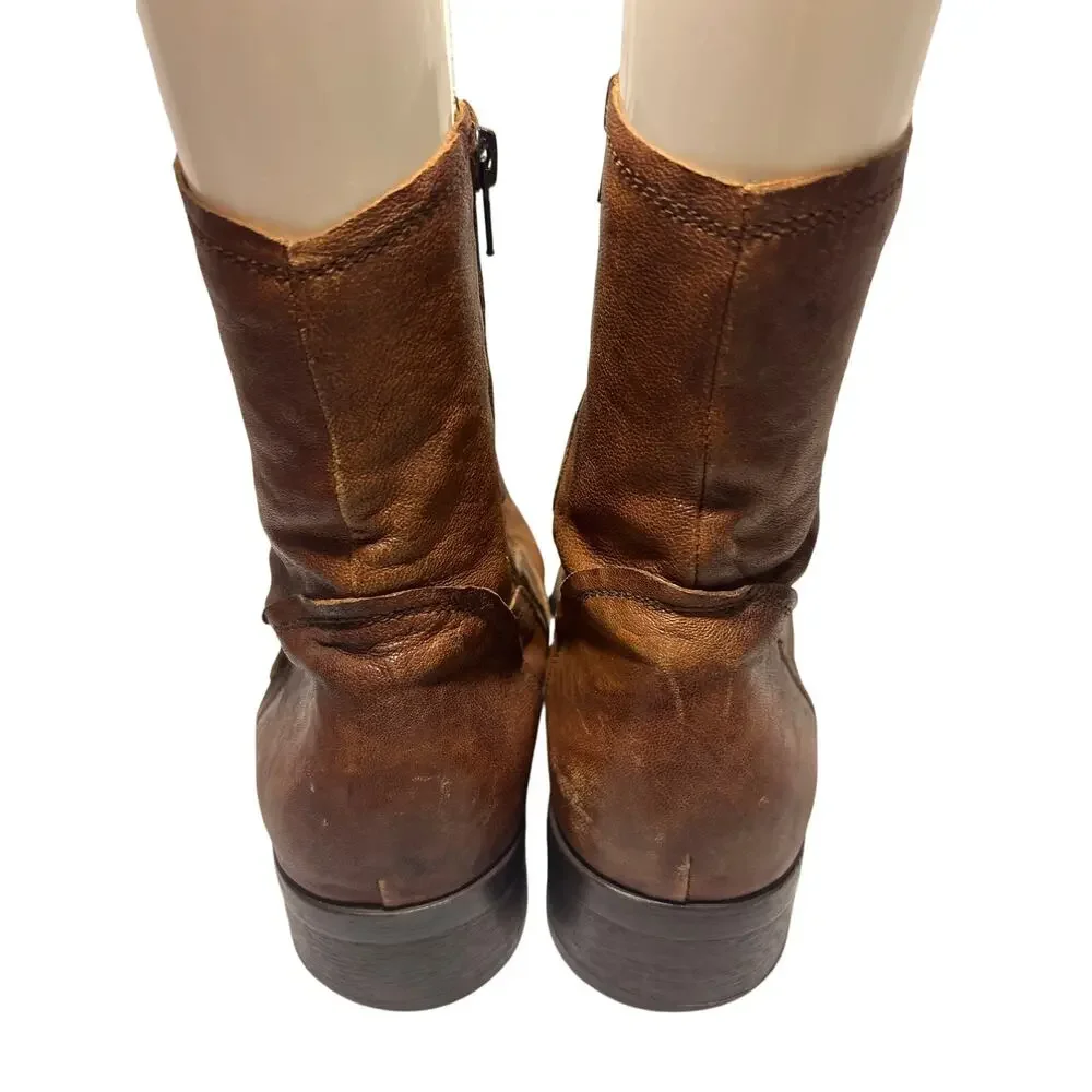 Z Club Western Boho Faux Leather Half Boots, Brown Mens 8